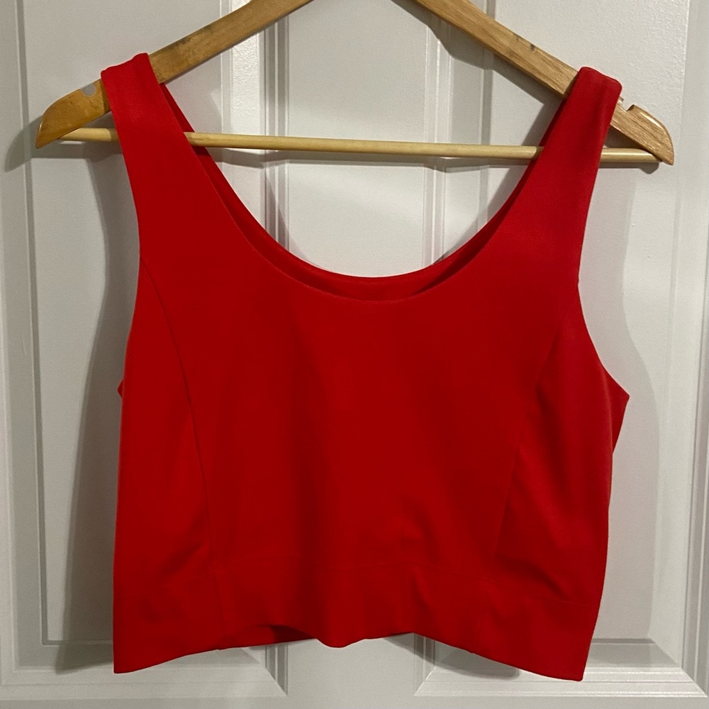 Lou and Grey LOFT Women’s Red Scoop Neck Tank Top Bra Top Workout Top Large